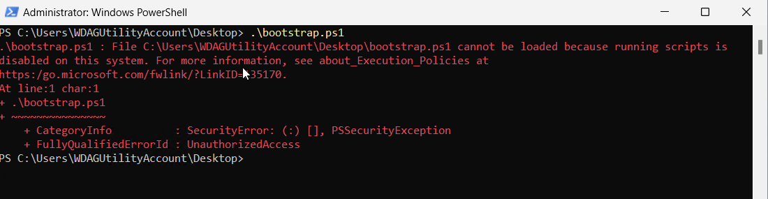 Execution Policy Error