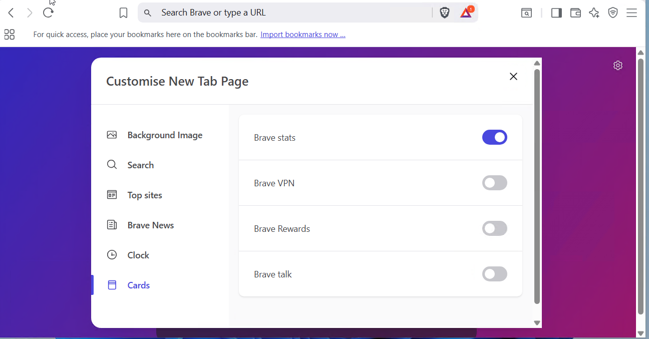 Brave Home Customization